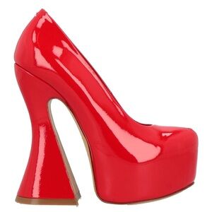 Maison Margiela red patent leather platform pumps with 185 sculpted heel